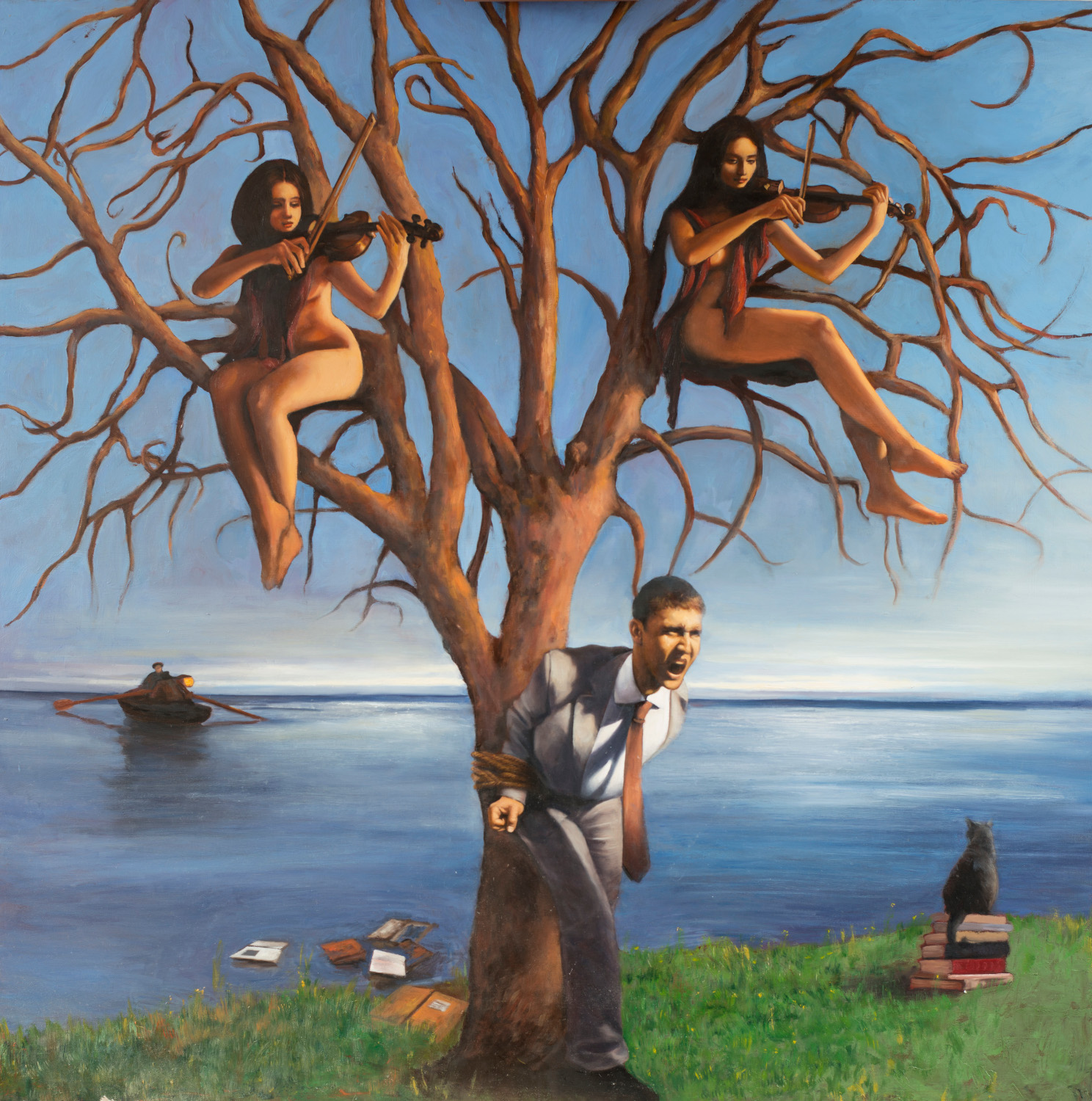 "L'albero della riflessione", olio su tela, 100x100cm, 2014