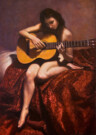 "Amorina alla chitarra", olio su tela, 50x35cm, 2010