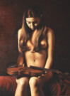 "Il primo violino", olio su tavola, 67x49cm, 2014
